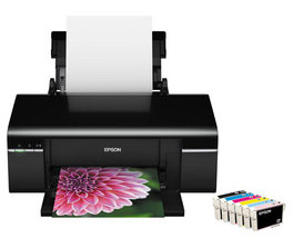 Epson STYLUS Photo T50 (A4, 38 ���/���, 5760 dpi, 6 ������, USB2.0,������ �� CD/DVD)