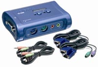 TRENDnet <TK-208K> 2-port Audio KVM Switch (����������PS/2+����PS/2+VGA15pin+Audio)