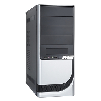 Miditower Entry Level CP-633 Black-Silver <ATX, 350W, 24+4pin, 1*SATA, USB, Audio>