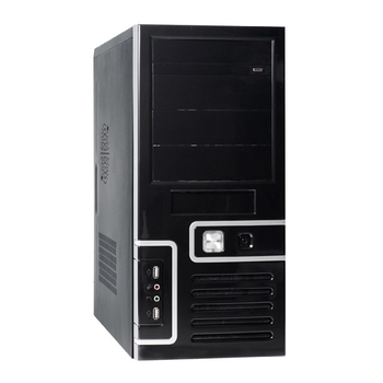 Miditower Exegate TP-201 Black-Silver <ATX, 400W, 24+4pin, 6pin PCI-E, 3*SATA, USB, Audio>