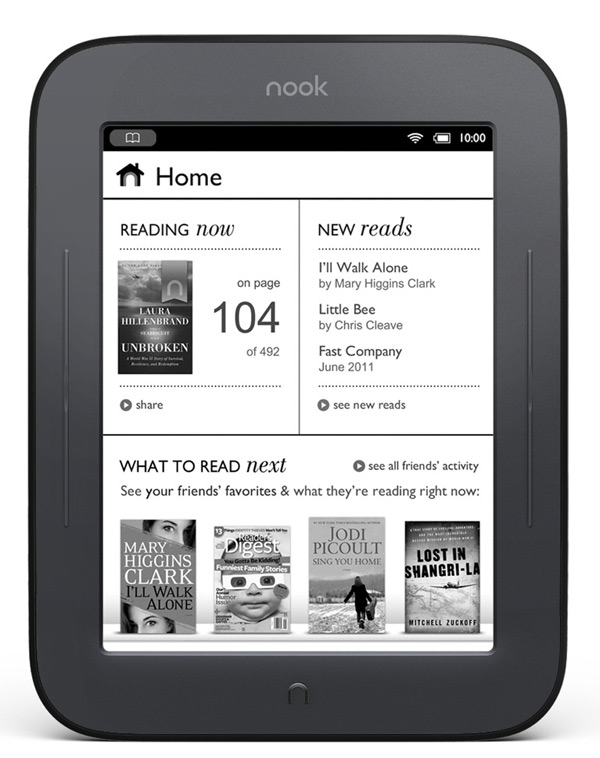 Nook Simple Touch Wi-Fi, 6" E Ink Pearl Display 2Gb